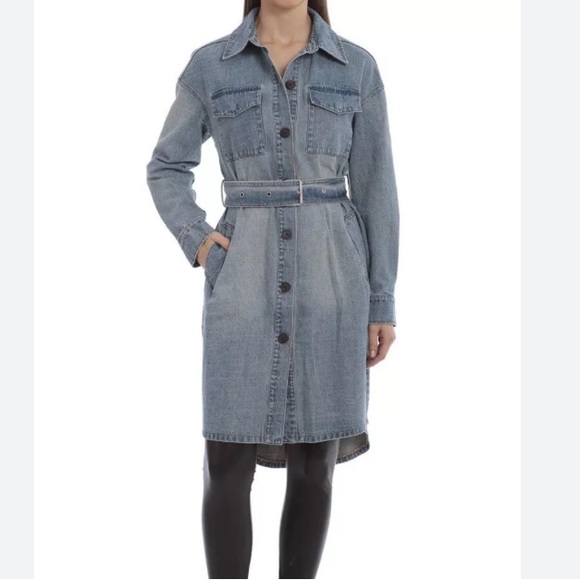 Anthropologie AVEC LES FILLES Blaine Denim Trench - Picture 5 of 8